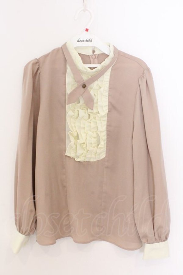 画像1: Maison de FLEUR Petite Robe canone / アリアが聴こえるブラウス F ベージュ O-26-02-10-027-EL-BL-OW-OS (1)