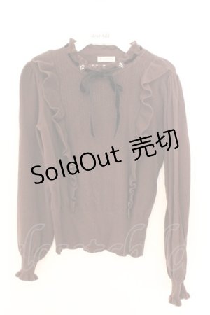 画像: axes femme / 肩フリルボリューム袖ニット M ブラウン O-26-02-10-028-AX-TO-OW-OS