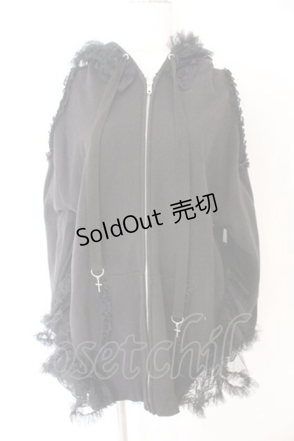 画像1: HANGRY&ANGRY / H&A CAT LACE EARS DRESS PARKA　パーカー  ブラック O-26-02-12-1001-HN-TO-OW-OS (1)