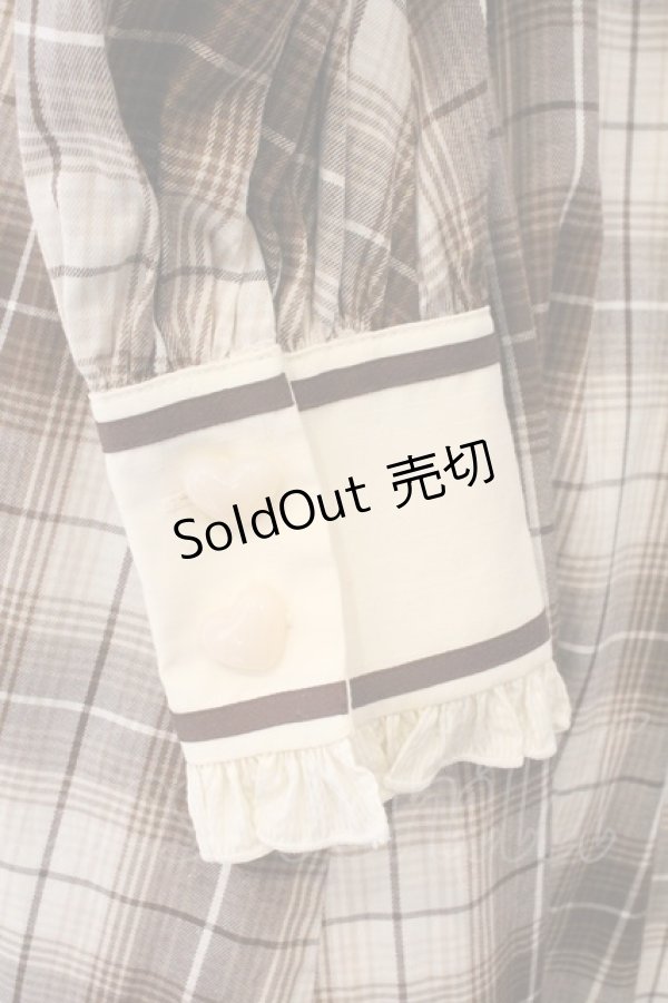 画像4: Hoshibako Works / シャンティクリーム・パティスリー　チェック柄クラシカルワンピース  ベージュ O-26-02-12-1044-LO-OP-OW-OS (4)