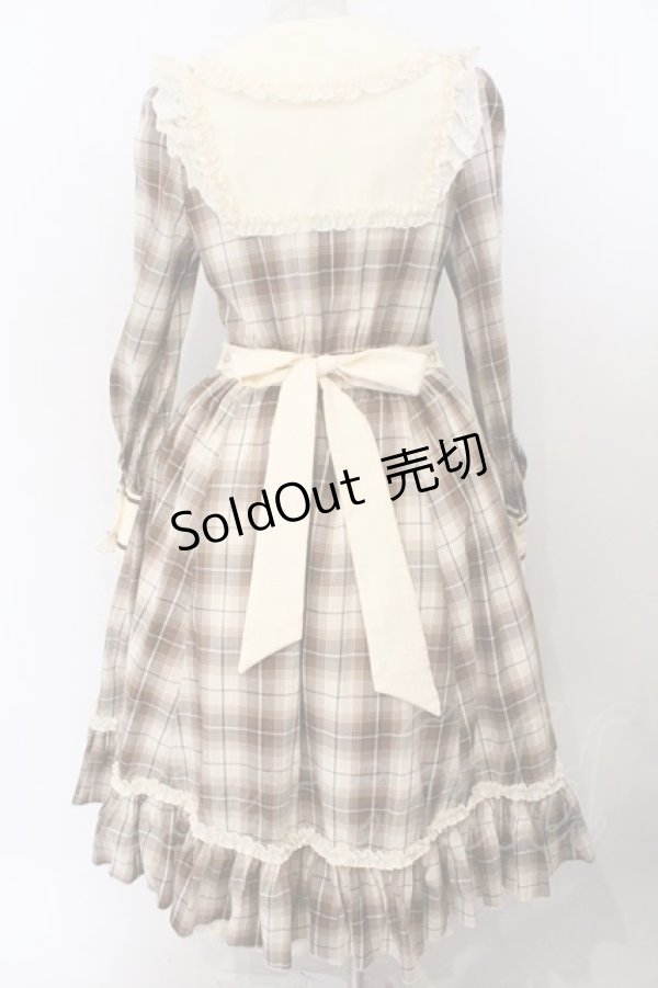 画像5: Hoshibako Works / シャンティクリーム・パティスリー　チェック柄クラシカルワンピース  ベージュ O-26-02-12-1044-LO-OP-OW-OS (5)