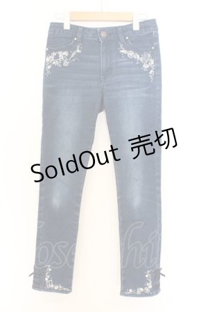 画像: axes femme / お手紙刺繍デニムパンツ S インディゴ O-26-02-12-1048-AX-PA-YM-OS