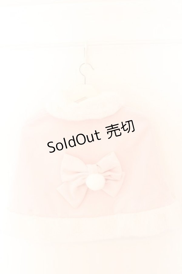 画像2: DearMyLove / ファーポンポンハートビジューリボンケープコート M~L ピンク O-26-02-12-1008-EL-JA-OW-OS (2)