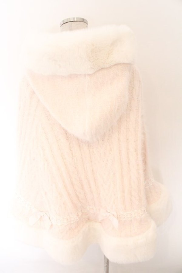 画像3: LIZ LISA / ダブルリボンニットファーポンチョ 0 ピンク O-26-02-12-1009-LO-JA-OW-OS (3)