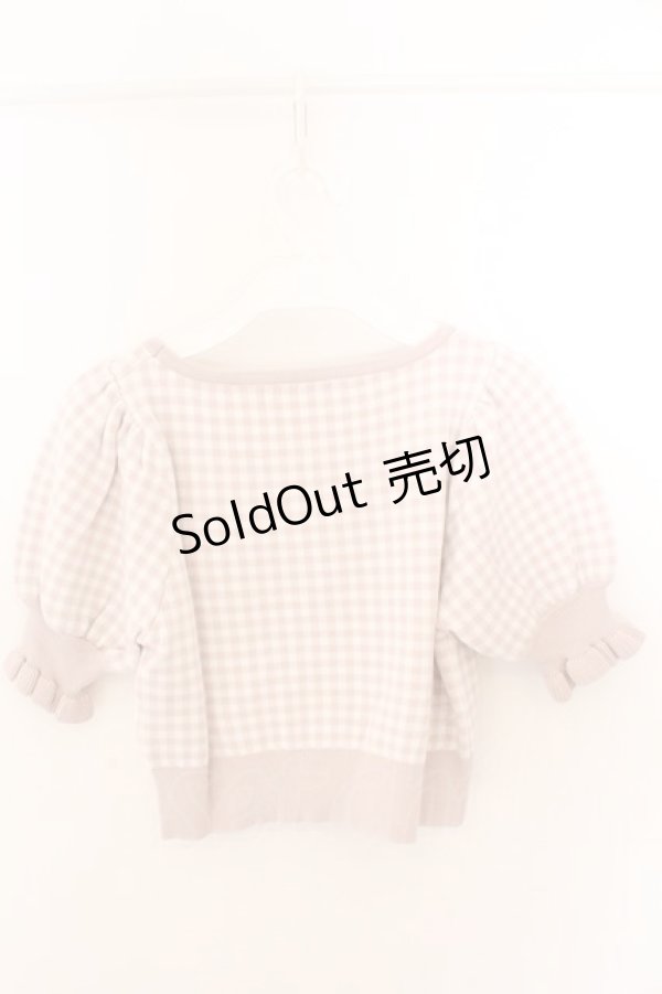 画像2: pium / ハートボタンギンガムニットトップス F ピンク O-26-02-12-1010-0-TO-OW-OS (2)