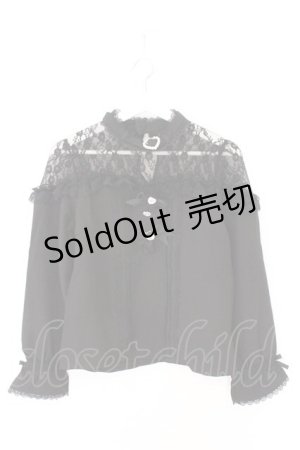 画像: DearMyLove / ハートビジューリボンオフショル風レースブラウス M クロ O-26-02-12-1014-EL-BL-OW-OS