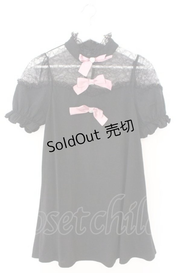 画像1: Ank Rouge / レース切り替えカットワンピース M クロ O-26-02-12-1019-CA-OP-OW-OS (1)