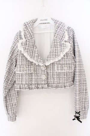 画像: DearMyLove / キラキラビジューツイードジャケット M クリーム（シロ寄り） O-26-02-12-1002-EL-JA-OW-OS