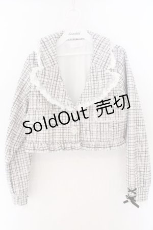 画像: DearMyLove / キラキラビジューツイードジャケット M クリーム（シロ寄り） O-26-02-12-1002-EL-JA-OW-OS