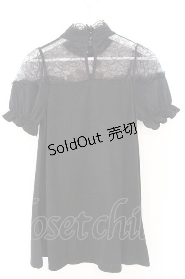 画像2: Ank Rouge / レース切り替えカットワンピース M クロ O-26-02-12-1019-CA-OP-OW-OS (2)