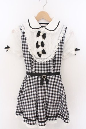 画像: LIZ LISA / 3つリボンギンガムヨークセットアップ 0 クロ O-26-02-12-1023-LO-OP-OW-OS