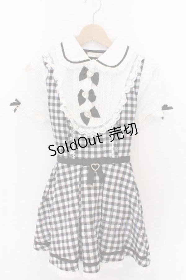 画像1: LIZ LISA / 3つリボンギンガムヨークセットアップ 0 クロ O-26-02-12-1023-LO-OP-OW-OS (1)