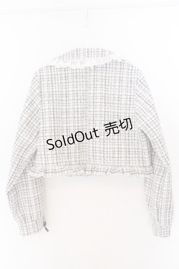 画像2: DearMyLove / キラキラビジューツイードジャケット M クリーム（シロ寄り） O-26-02-12-1002-EL-JA-OW-OS (2)