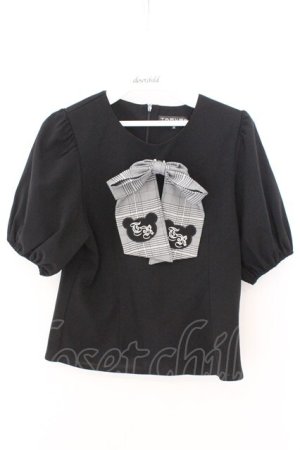 画像: TRAVAS TOKYO / リボン付きパフスリーブトップス M ブラック O-26-02-12-1024-PU-TO-OW-OS