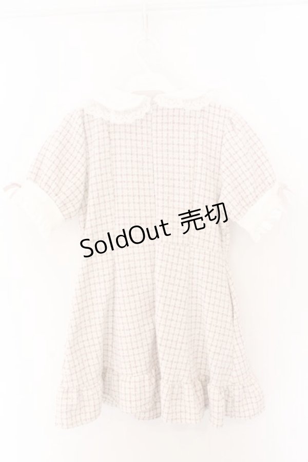 画像2: DearMyLove / ハートパールジャガードorツイードワンピース M/ミニ丈 ツイードピンク O-26-02-12-1003-EL-OP-OW-OS (2)