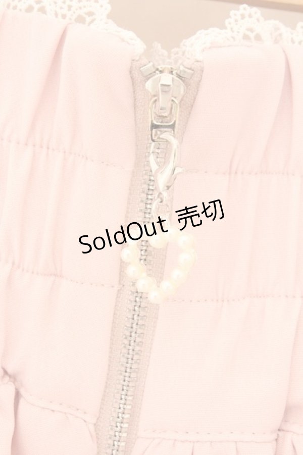 画像2: DearMyLove / リボンパールチェーンレースフリルスカート S ベビーピンク O-26-02-12-1032-EL-SK-OW-OS (2)