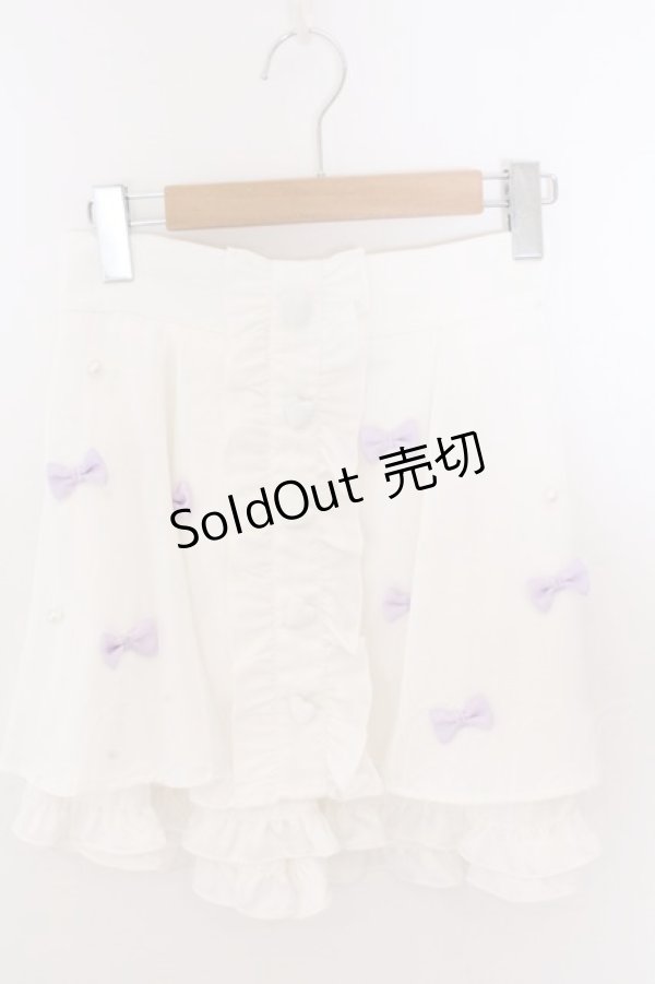 画像1: Ank Rouge / 推し活リボンスカパン M シロ×パープル O-26-02-12-1034-CA-SK-OW-OS (1)