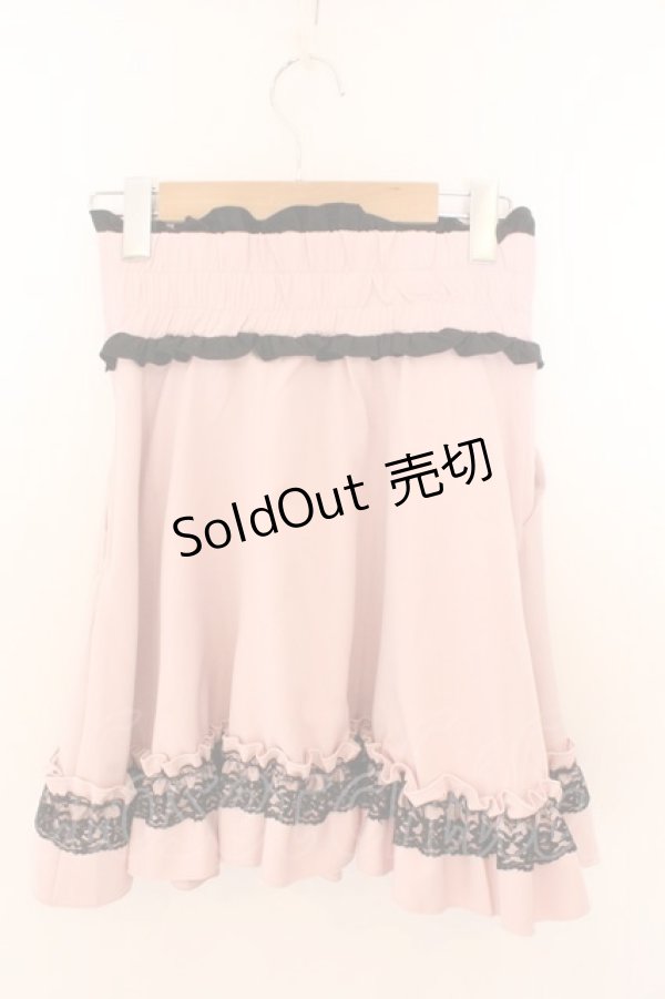 画像2: DearMyLove / ハートビジューリボンレースアップフリルスカート S ピンク O-26-02-12-1037-EL-SK-OW-OS (2)