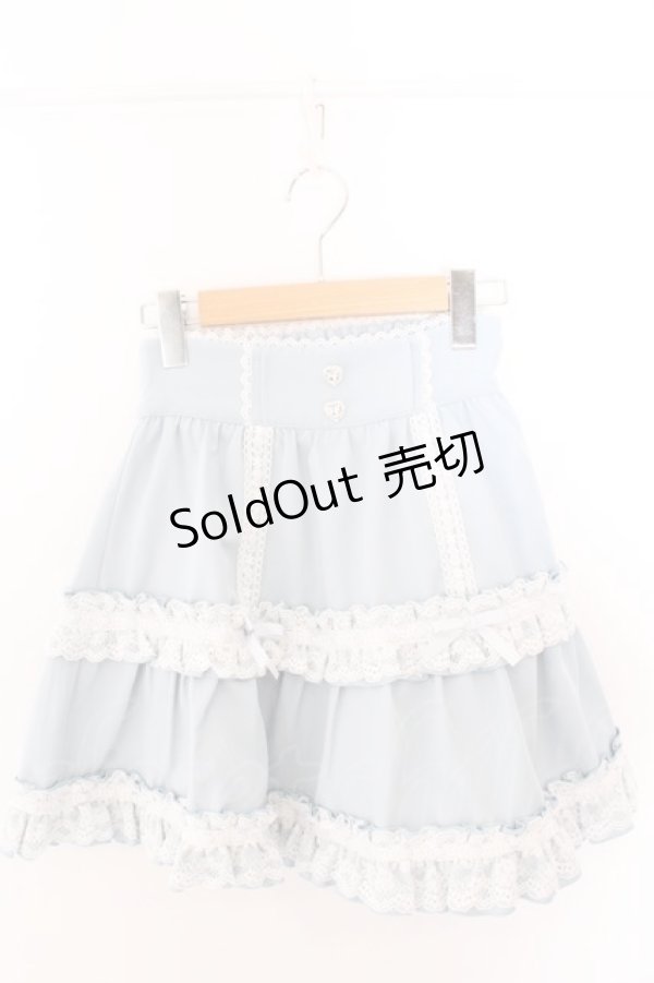 画像1: DearMyLove / ハシゴレースティアードスカート S サックス O-26-02-12-1039-EL-SK-OW-OS (1)