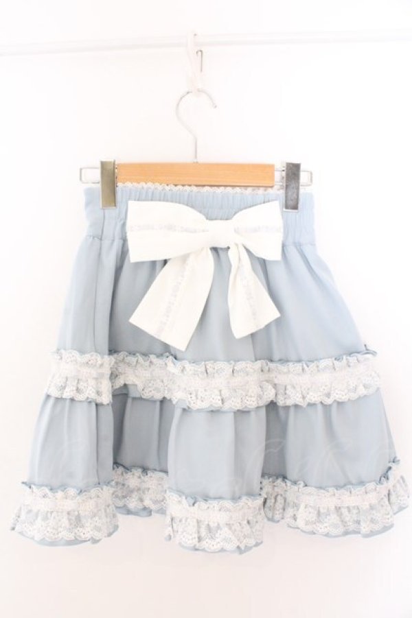 画像2: DearMyLove / ハシゴレースティアードスカート S サックス O-26-02-12-1039-EL-SK-OW-OS (2)