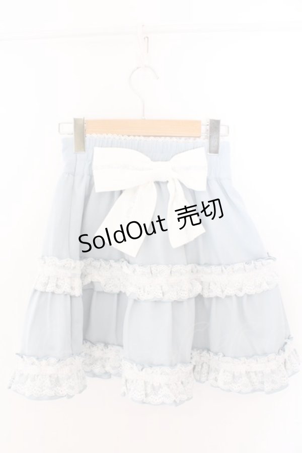 画像2: DearMyLove / ハシゴレースティアードスカート S サックス O-26-02-12-1039-EL-SK-OW-OS (2)