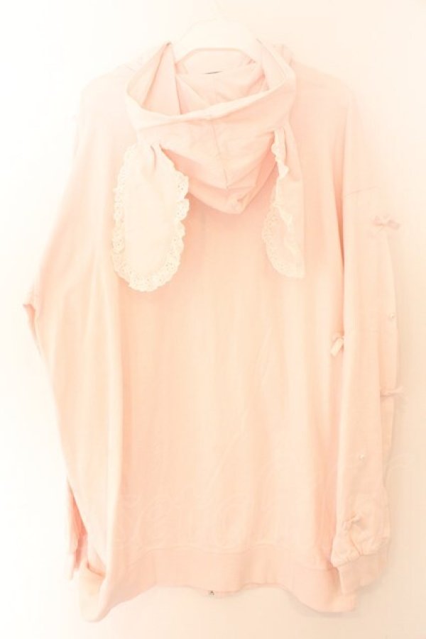 画像2: Ank Rouge / ギンガムリボンうさみみパーカー M ピンク O-26-02-12-1004-CA-TO-OW-OS (2)