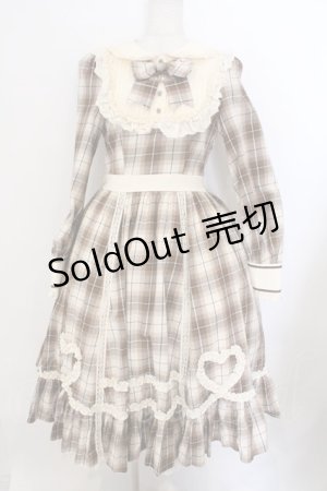 画像: Hoshibako Works / シャンティクリーム・パティスリー　チェック柄クラシカルワンピース  ベージュ O-26-02-12-1044-LO-OP-OW-OS