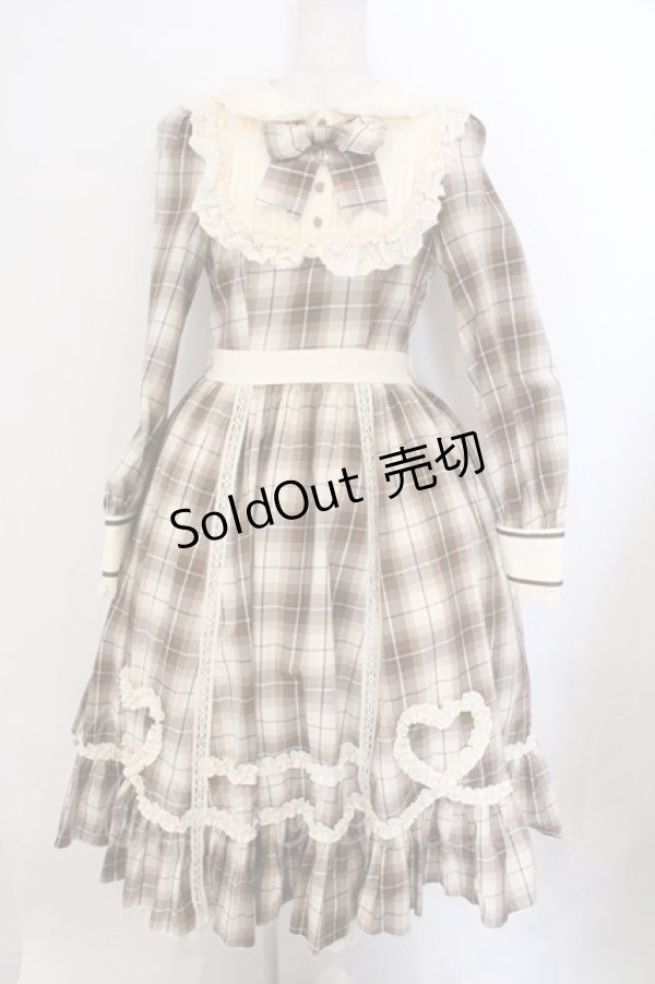 画像1: Hoshibako Works / シャンティクリーム・パティスリー　チェック柄クラシカルワンピース  ベージュ O-26-02-12-1044-LO-OP-OW-OS (1)
