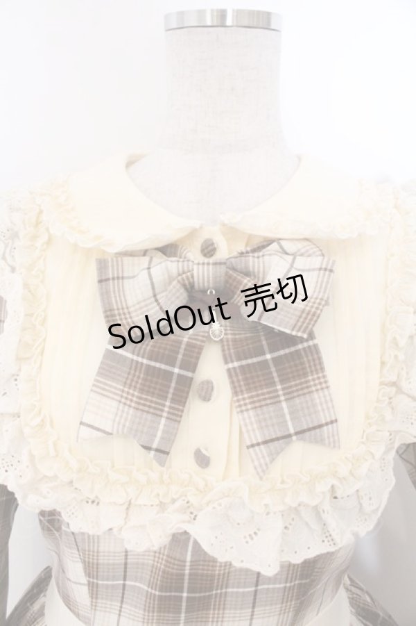 画像2: Hoshibako Works / シャンティクリーム・パティスリー　チェック柄クラシカルワンピース  ベージュ O-26-02-12-1044-LO-OP-OW-OS (2)