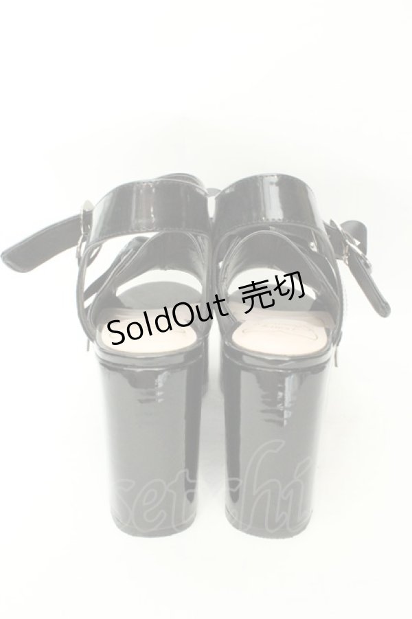 画像3: Honey Cinnamon / レースアップエナメルサンダル M クロ O-26-02-12-006-LO-SH-OW-ZTK036 (3)