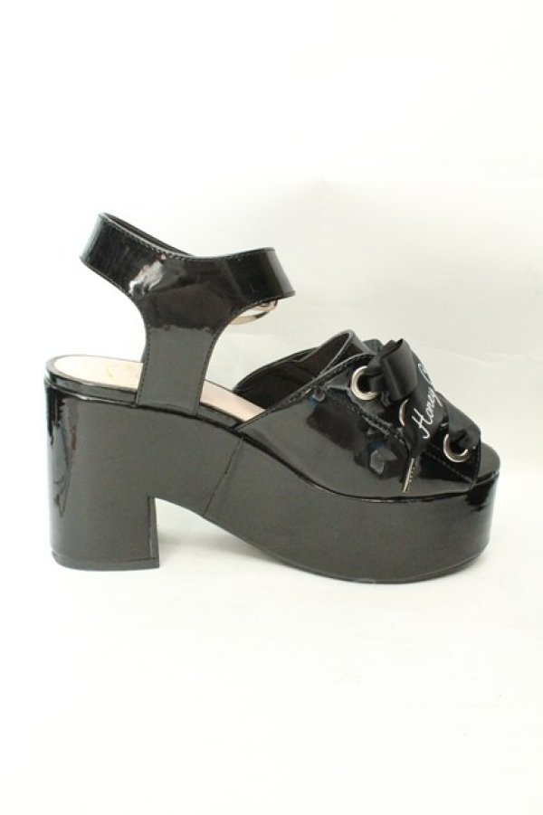 画像4: Honey Cinnamon / レースアップエナメルサンダル M クロ O-26-02-12-006-LO-SH-OW-OS (4)