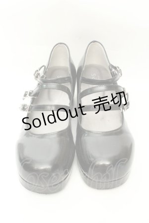 画像: axes femme / 3連ストラップおでこパンプス L クロ O-26-02-12-008-AX-SH-OW-ZT0216Q