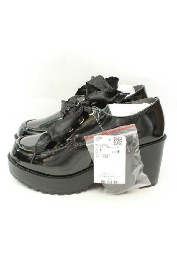 画像2: axes femme / レースアップ厚底シューズ M クロ O-26-02-12-012-AX-SH-OW-OS (2)