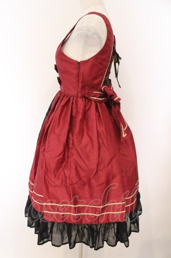 画像4: ALICE and the PIRATES / センターピンタックジャンパースカート  ワイン O-26-02-14-002-PA-OP-OW-OS (4)