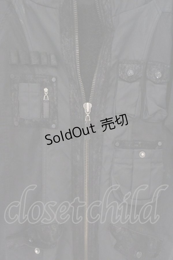 画像2: Qutie Frash / ミリタリーコート  ブラック O-26-02-14-027-QU-CO-OW-OS (2)