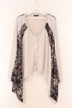 画像: Qutie Frash / 気楡茶閃洸 ポンチョカーディガン  ホワイト O-26-02-14-030-QU-TO-OW-OS