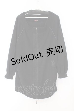 画像: Qutie Frash / オフショルニットBIGブルゾン  ブラック O-26-02-14-033-QU-JA-OW-OS