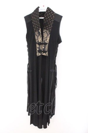 画像: Qutie Frash / チャイナロングベスト  ブラック O-26-02-14-034-QU-TO-OW-OS