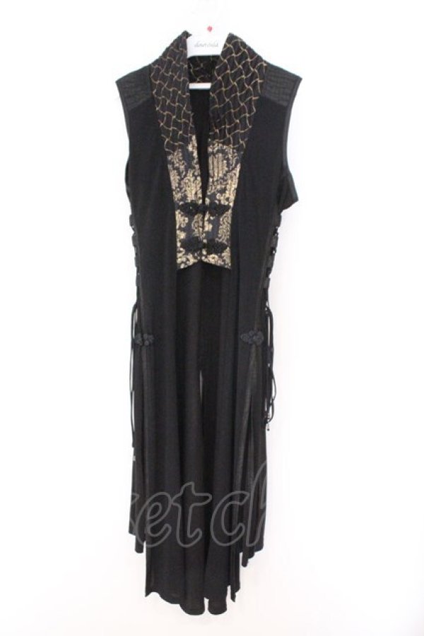 画像1: Qutie Frash / チャイナロングベスト  ブラック O-26-02-14-034-QU-TO-OW-OS (1)