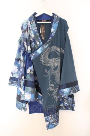 画像: Qutie Frash / 肩あき着物カーデ  ブルー O-26-02-14-036-QU-TO-OW-OS