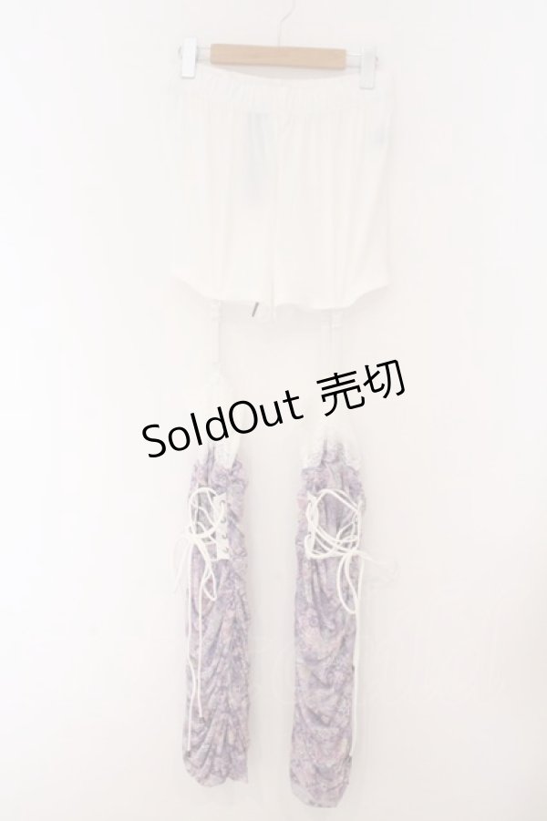 画像1: Qutie Frash / レッグパンツ  ホワイト×パープル O-26-02-14-041-QU-PA-OW-OS (1)