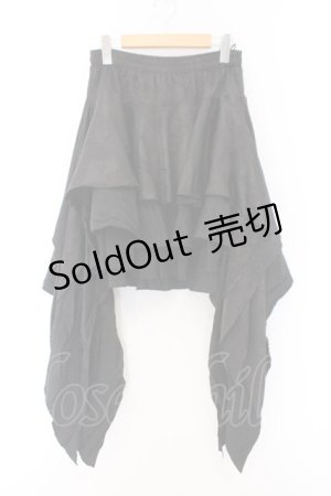 画像: Qutie Frash / 2023年プレミアム-蘿月-アシメスカート  ブラック O-26-02-14-042-QU-SK-OW-OS