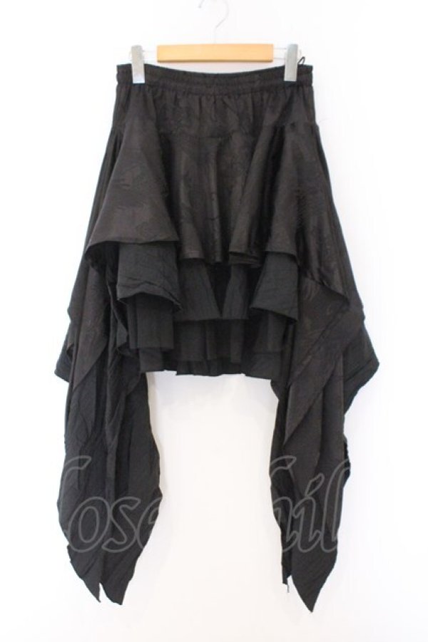 画像1: Qutie Frash / 2023年プレミアム-蘿月-アシメスカート  ブラック O-26-02-14-042-QU-SK-OW-OS (1)