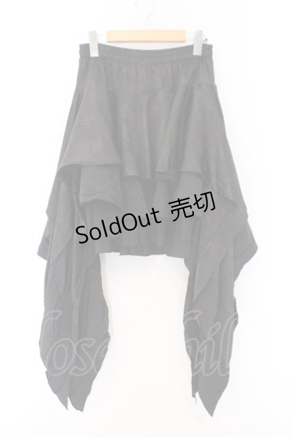 画像1: Qutie Frash / 2023年プレミアム-蘿月-アシメスカート  ブラック O-26-02-14-042-QU-SK-OW-OS (1)