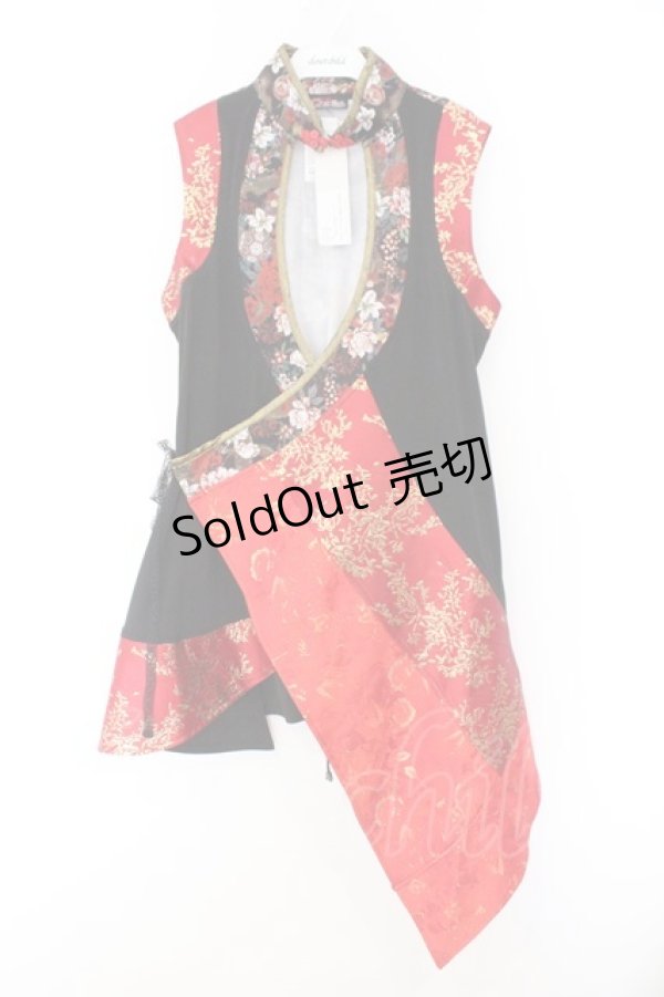 画像1: Qutie Frash / 胸開きチャイナチュニック  レッド O-26-02-14-044-QU-OP-OW-OS (1)