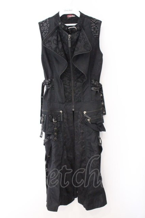 画像1: Qutie Frash / ミリタリーロングベスト  ブラック O-26-02-14-045-QU-TO-OW-OS (1)