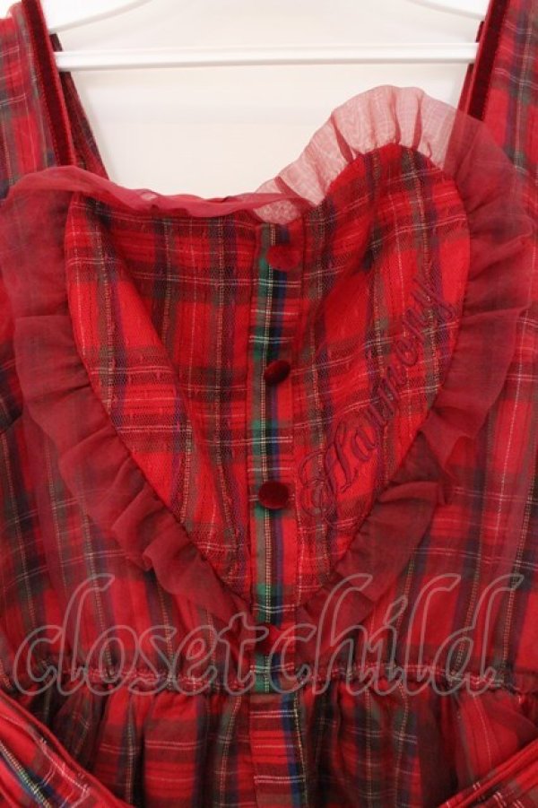 画像2: LIZ LISA / ハートチェックワンピース 0 アカ O-26-02-14-049-LO-OP-OW-OS (2)