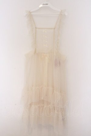 画像: m petit by misako / ドットチュールエプロン S アイボリー O-26-02-14-051-LO-OP-OW-OS