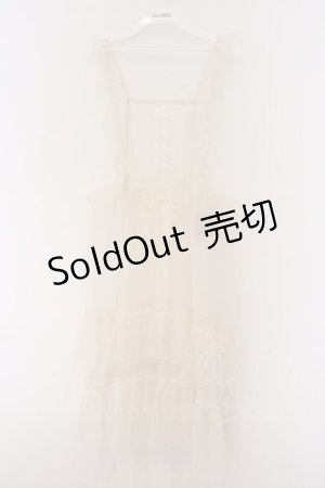 画像: m petit by misako / ドットチュールエプロン S アイボリー O-26-02-14-051-LO-OP-OW-ZT0225L