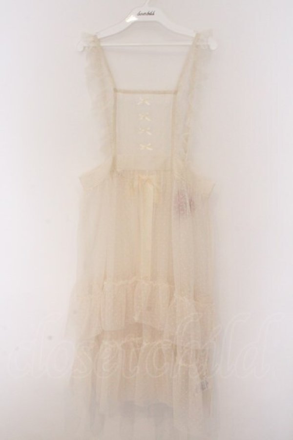 画像1: m petit by misako / ドットチュールエプロン S アイボリー O-26-02-14-051-LO-OP-OW-OS (1)